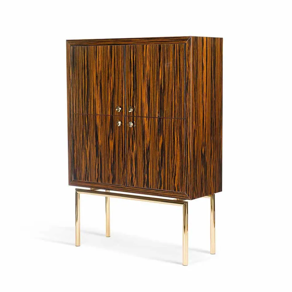 Moderne Mobile beholder med 4 døre i poleret ibenholt træ Ada Viadurini