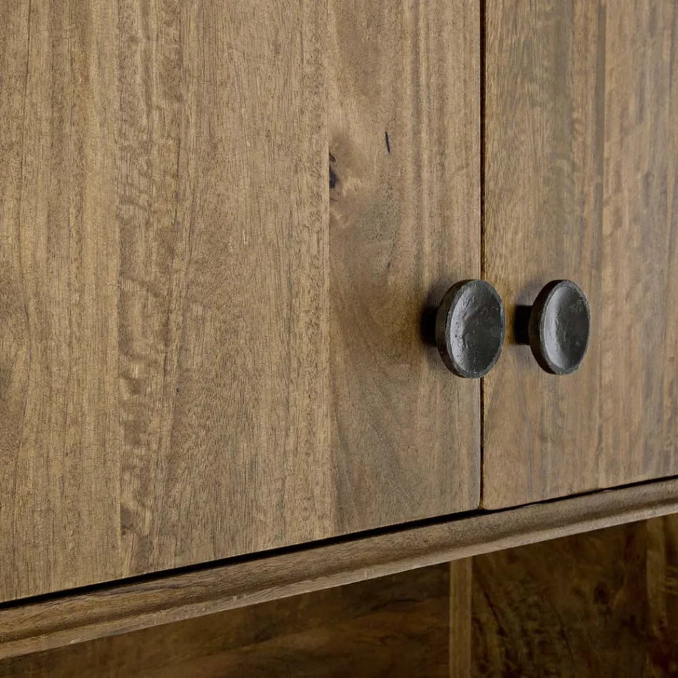 Mobil skænk 4 døre og hylde i vintage mangotræ - Desiderio Viadurini