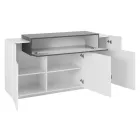 Mobil skænk 4 døre hvid og antracit træ, cement eller ahorn - Therese Viadurini