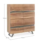Mobil skænk 4 døre Acacia Wood Naturalistic Homemotion - Maramero Viadurini