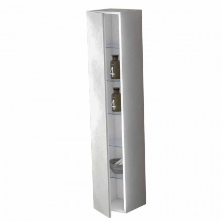 Kolonnebadeværelse Møbler 6 hylder med dør i 4 finish - Antanta Viadurini