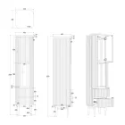 Søjlebadeværelsesskab lavet af massiv teak og mahogni - Plumeria Viadurini