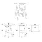 Fritstående badeværelsesskab med teak finish og stor grøn hylde - Raomi Viadurini