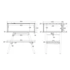 Gulvstående blåt badeværelsesskab i naturlig teaktræ med farvet skuffe - Gatien Viadurini