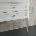 Badeværelsesskab med to skuffer og keramisk håndvask Made in Italy - Rom Viadurini