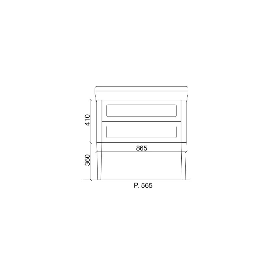 Badeværelsesskab med to skuffer og keramisk håndvask Made in Italy - Rom Viadurini