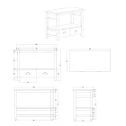 Fritstående badeværelsesskab lavet af teaktræ med to skuffer - Frangipani Viadurini