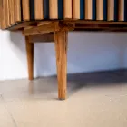 Håndlavet badeværelsesskab af massiv teak og mahogni - Heliconia Viadurini