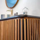 Håndlavet badeværelsesskab af massiv teak og mahogni - Heliconia Viadurini