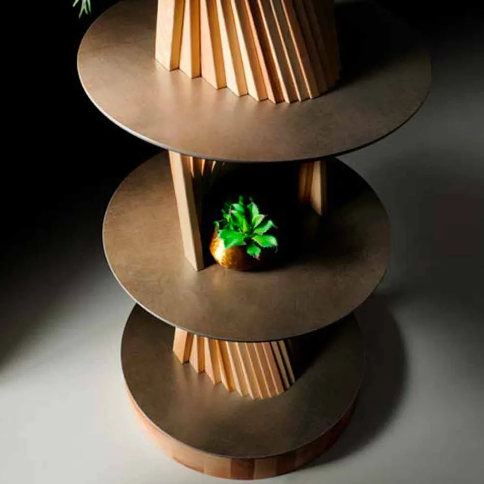 Designmøbler i træ med runde hylder i Gres Made in Italy - Aspide Viadurini