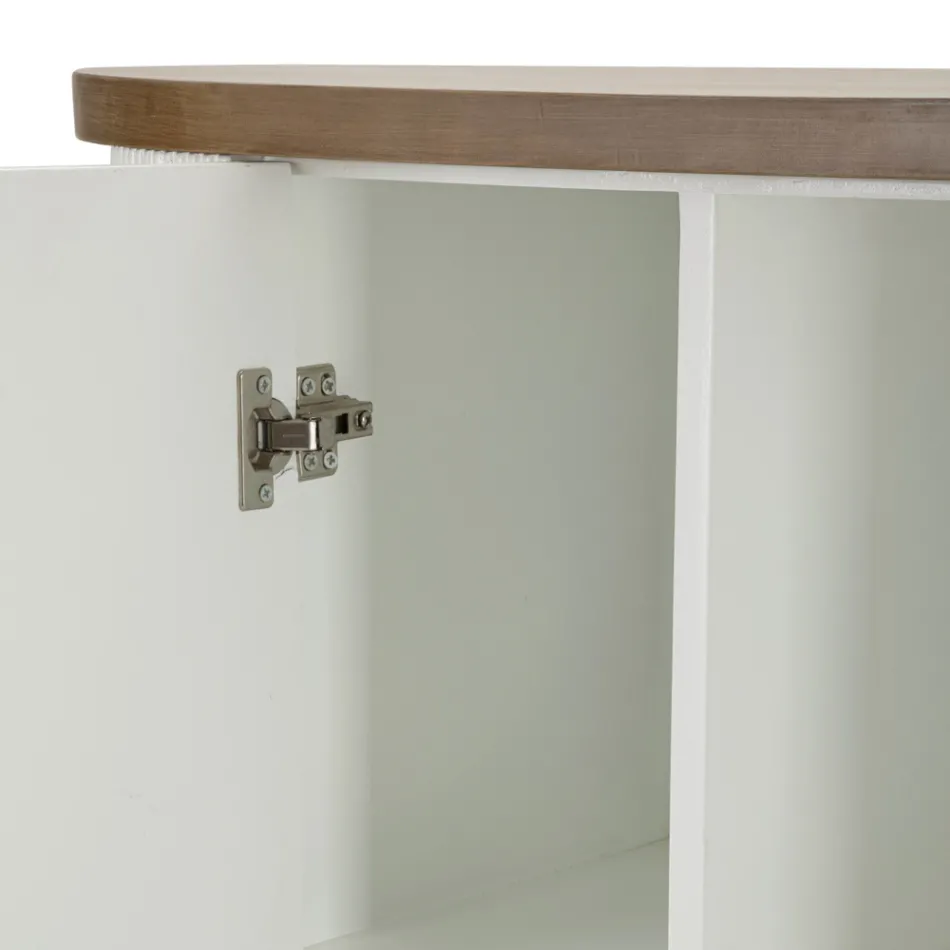 Træskab med top og afrundede indsatser med 2 døre og 2 hylder - Rachel Viadurini