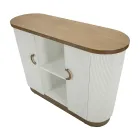 Træskab med top og afrundede indsatser med 2 døre og 2 hylder - Rachel Viadurini