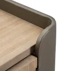 Skab i grantræ og gråt jern med 3 skuffer og 2 låger - Cooper Viadurini