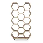 Stue bogreol i Mango Wood Honeycomb Design - Carida Viadurini