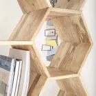 Stue bogreol i Mango Wood Honeycomb Design - Carida Viadurini