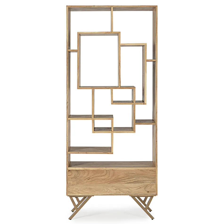 Stue bogreol i akacietræ og Homemotion skuffe - Auriel Viadurini