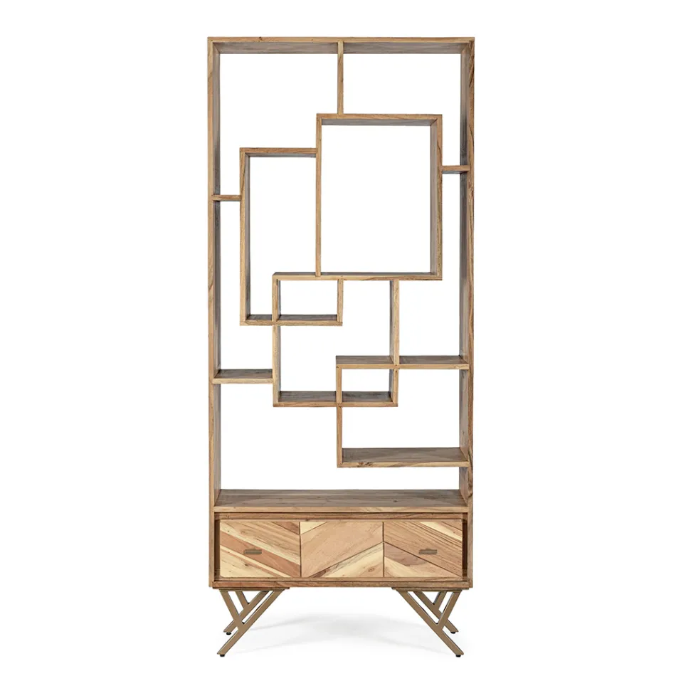 Stue bogreol i akacietræ og Homemotion skuffe - Auriel Viadurini