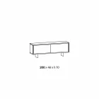 Opholdsskænk i røget glas og grønt eller rødt marmor med led - Leonarda Viadurini