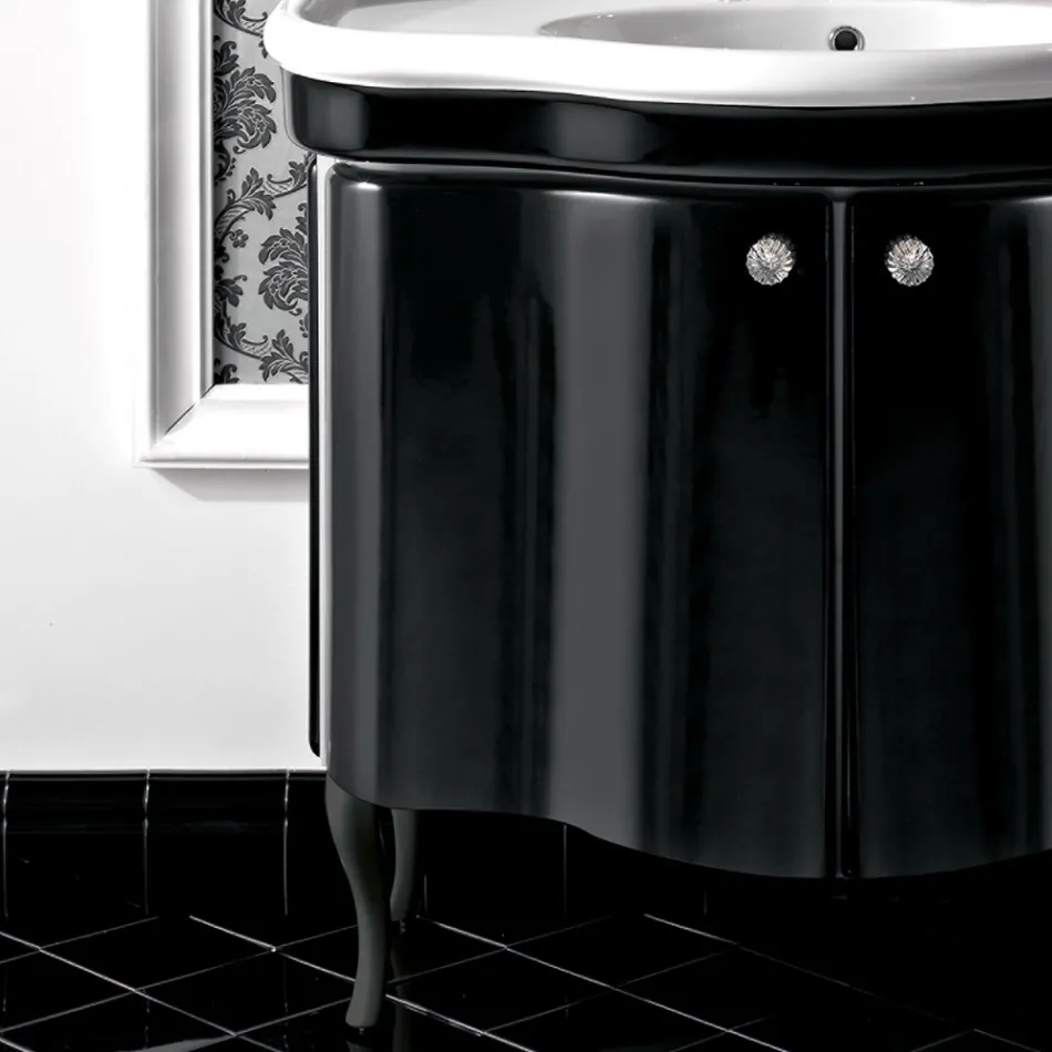 Moderne skab med to blanklakerede låger lavet i Italien - slik Viadurini