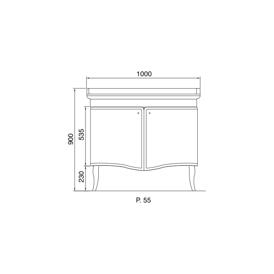 Moderne skab med to blanklakerede låger lavet i Italien - slik Viadurini
