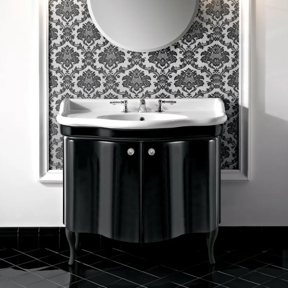 Moderne skab med to blanklakerede låger lavet i Italien - slik Viadurini