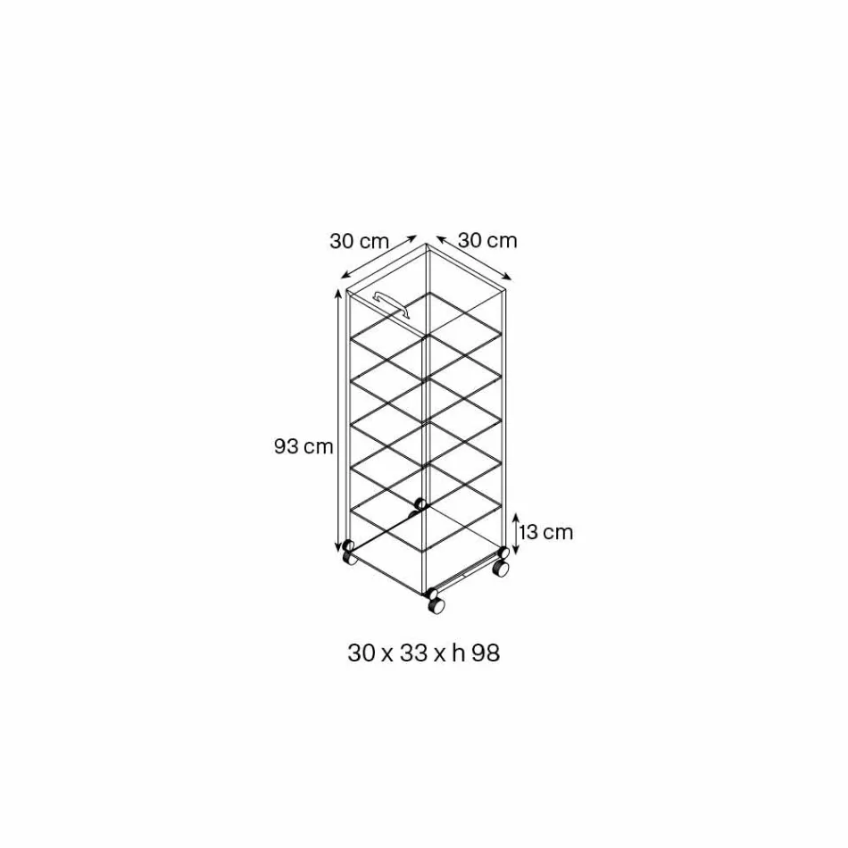 Multipurpose-kabinet med gennemsigtige glashjul med 3,6,8 eller 10 hylder - Versatilio Viadurini