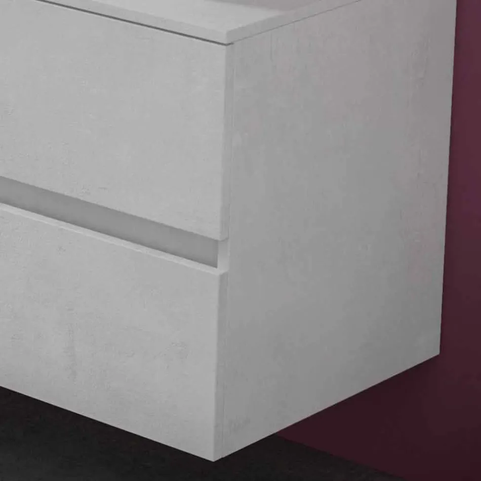 Hængende badeværelsesskab med dobbelt håndvask til bordplade - Mandrillo Viadurini