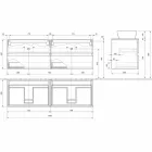 Hængende badeværelsesskab med dobbelt håndvask til bordplade - Mandrillo Viadurini