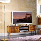 Klassisk tv-stativ i træ med indlæg lavet i Italien - Katerine Viadurini