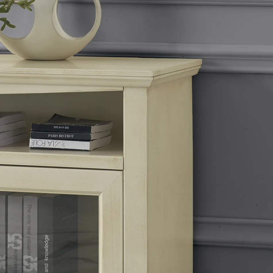 TV stativ med 2 døre og 3 åbne rum Made in Italy - Ymir Viadurini