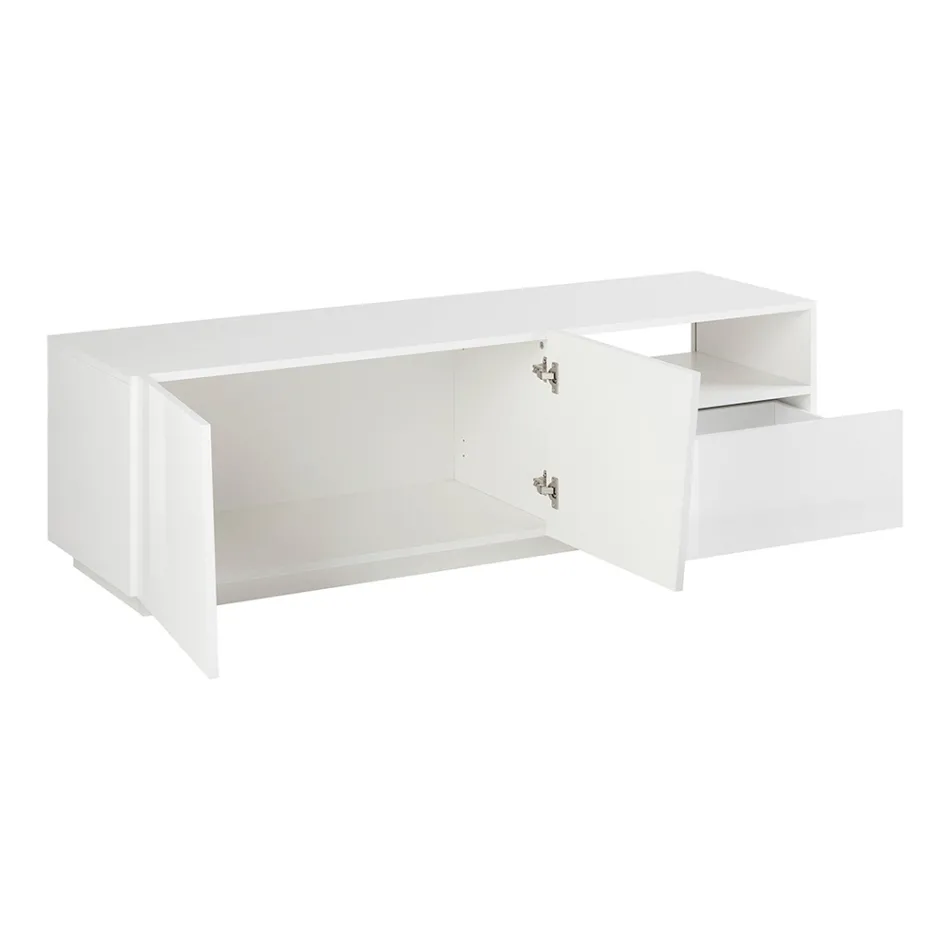 TV-skab med 2 døre, en skuffe og et åbent rum Lavet i Italien - Popilio Viadurini