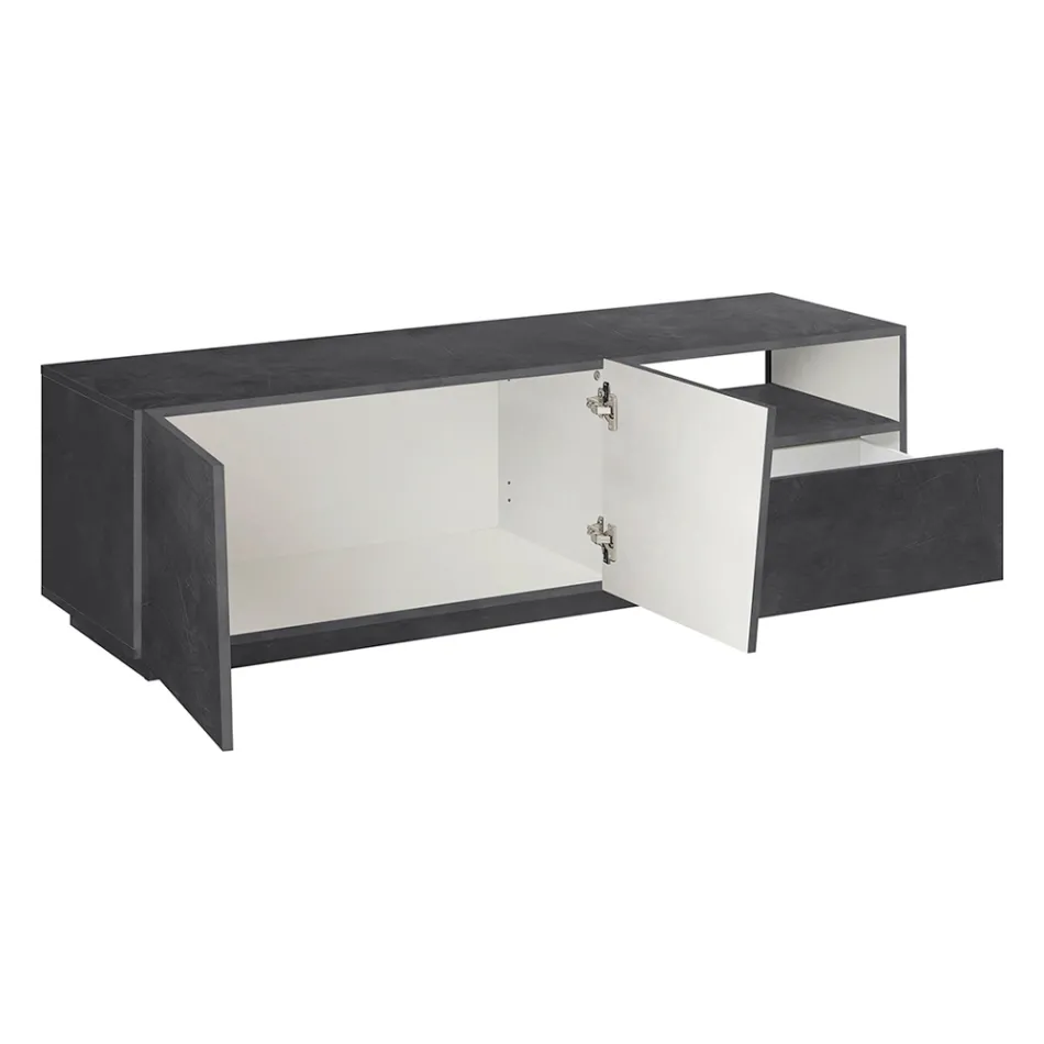 TV-skab med 2 døre, en skuffe og et åbent rum Lavet i Italien - Popilio Viadurini