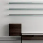 TV stativ med 3 hylder og hængslet beholder Made in Italy - Roman Viadurini