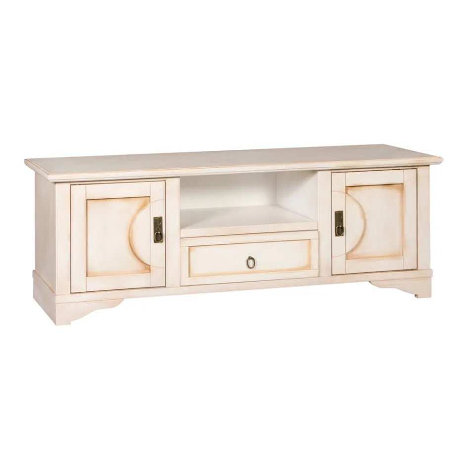 Tv-stativ i fineret træ med forskellige finisher lavet i Italien - Purusha Viadurini