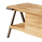 TV stativ i knudet eg træ og metal lavet i Italien - Jennifer Viadurini