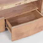 Moderne tv-stativ i akacietræ med 3 skuffer Homemotion - Lauro Viadurini