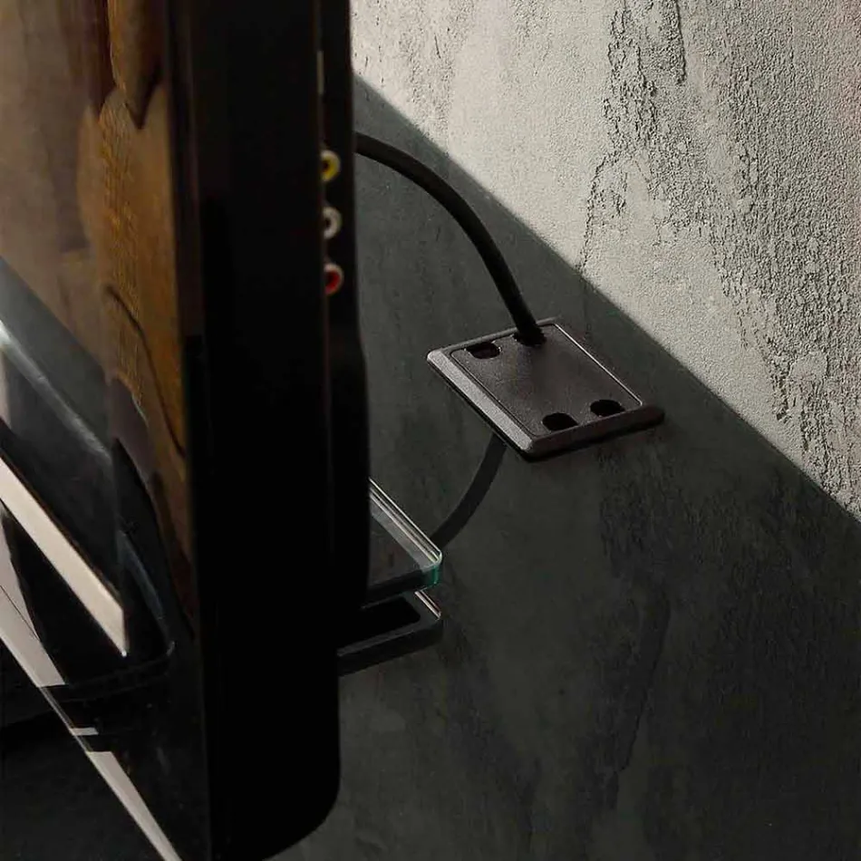 Hængt tv-stativ med satin krystal top fremstillet i Italien - Americio Viadurini