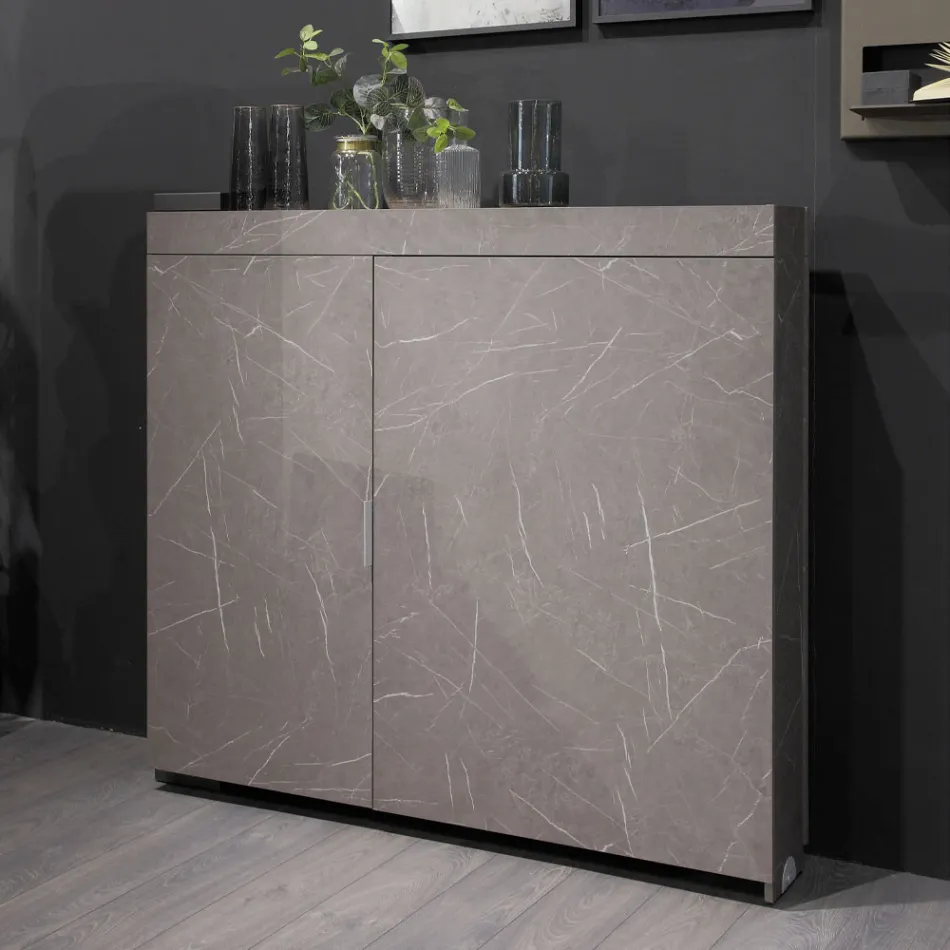 Multifunktionelt roterende skab med tv-stativ og integreret bord lavet i Italien - Illusione Viadurini