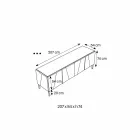 Stue skænk i mat sort træ og spejlglas top Liscio - Senese Viadurini