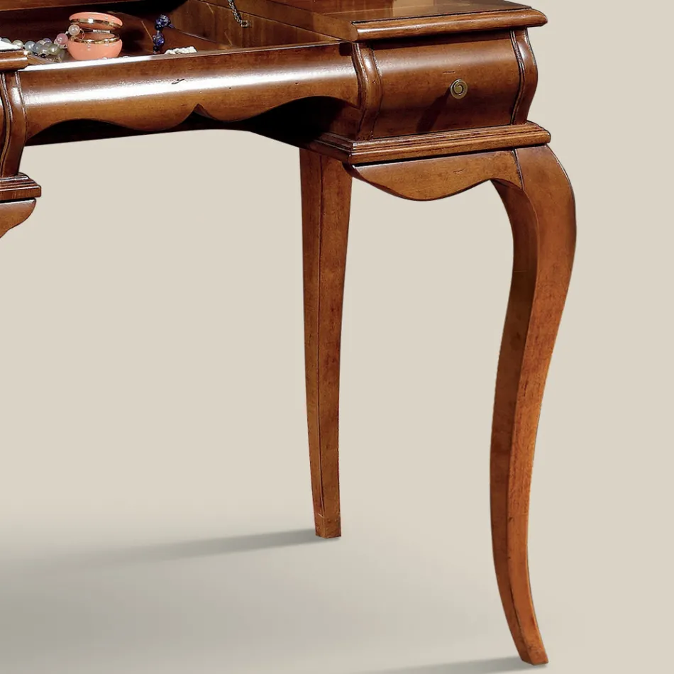 Klassisk makeup sminkebord i valnøddetræ lavet i Italien - Hastings Viadurini