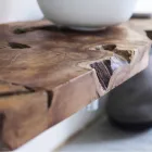 Ophængt badeværelsesskab i massivt teaktræ - skov Viadurini