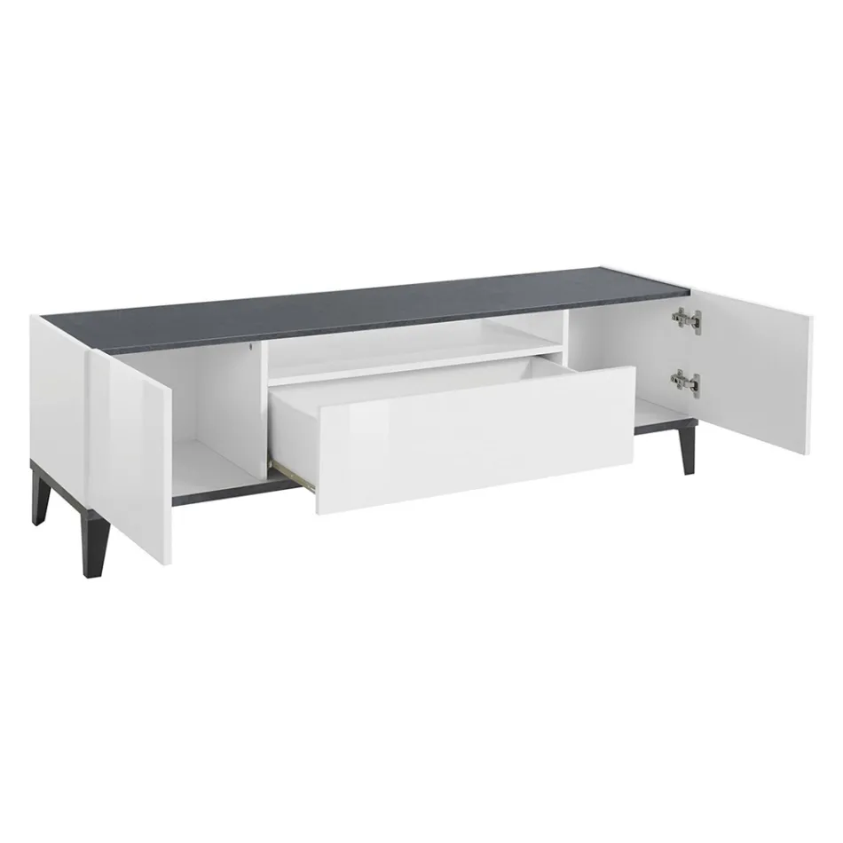 Mobil-tv i melamin 2 rum og 1 skuffe Lavet i Italien - Florentino Viadurini