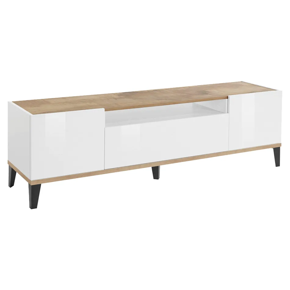 Mobil-tv i melamin 2 rum og 1 skuffe Lavet i Italien - Florentino Viadurini