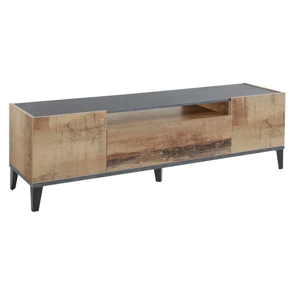 Mobil-tv i melamin 2 rum og 1 skuffe Lavet i Italien - Florentino Viadurini