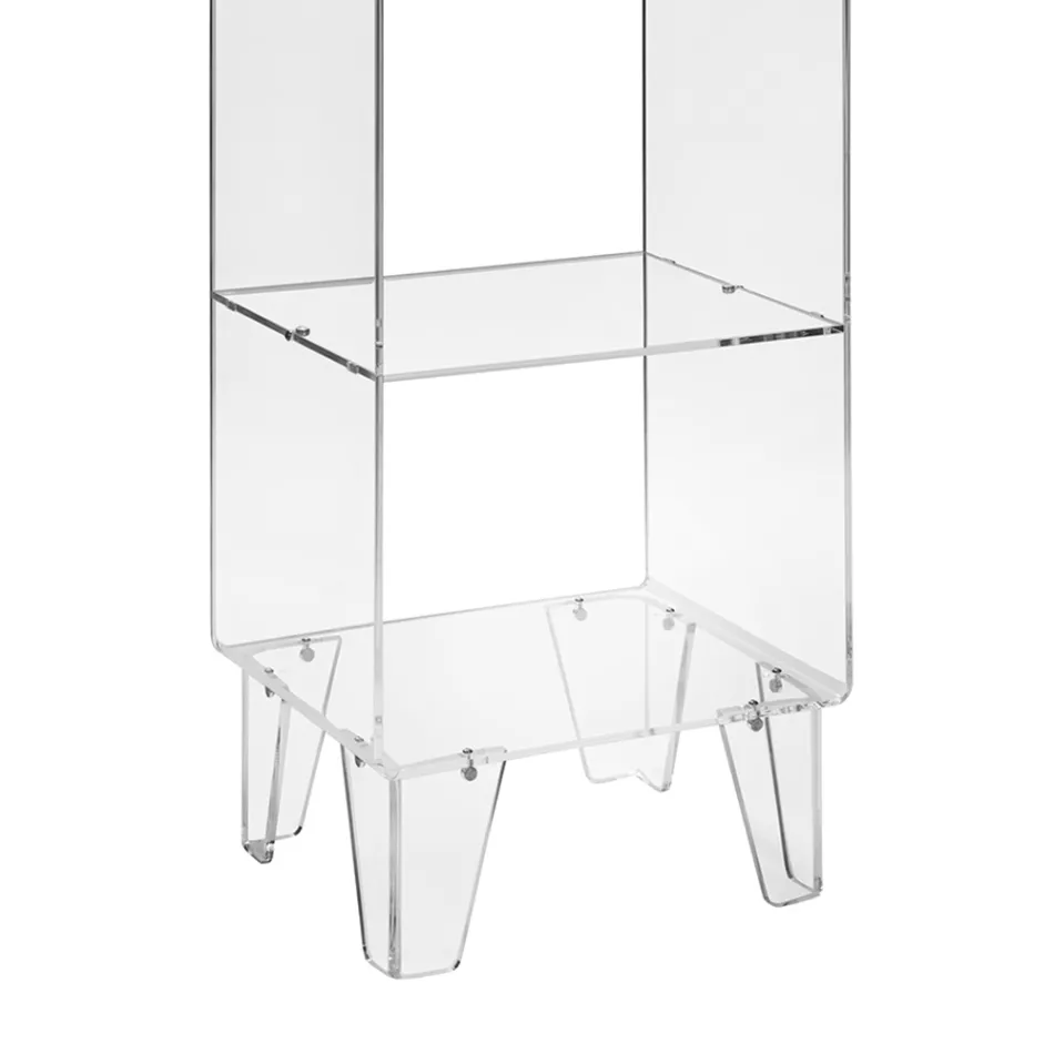 Gennemsigtig plexiglas Showcase italiensk design 4 hylder - Raganella Viadurini