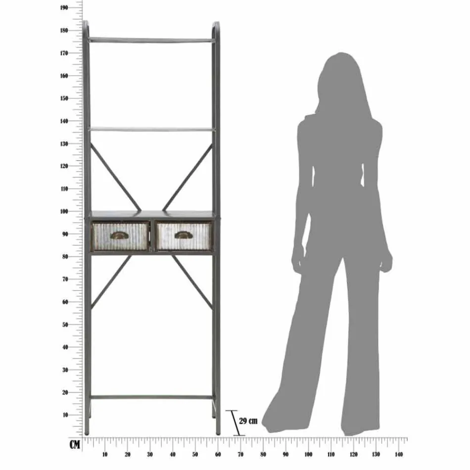 Moderne design industrielt jern badeværelsesskab - Pome Viadurini