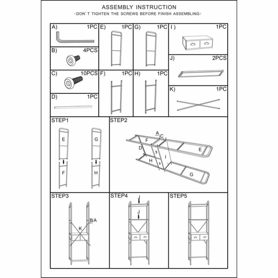 Moderne design industrielt jern badeværelsesskab - Pome Viadurini