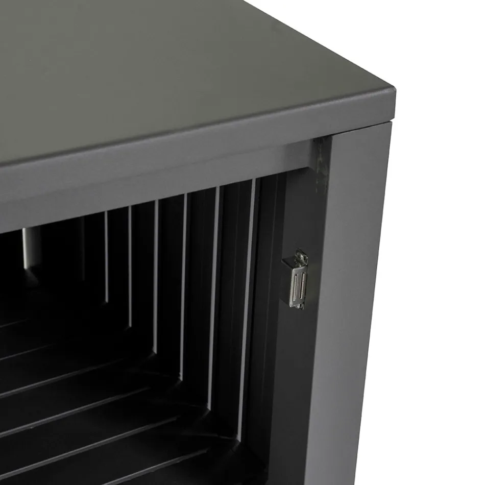 Udendørs skab i aluminium med 1 dør i forskellige udførelser - Hotel Viadurini