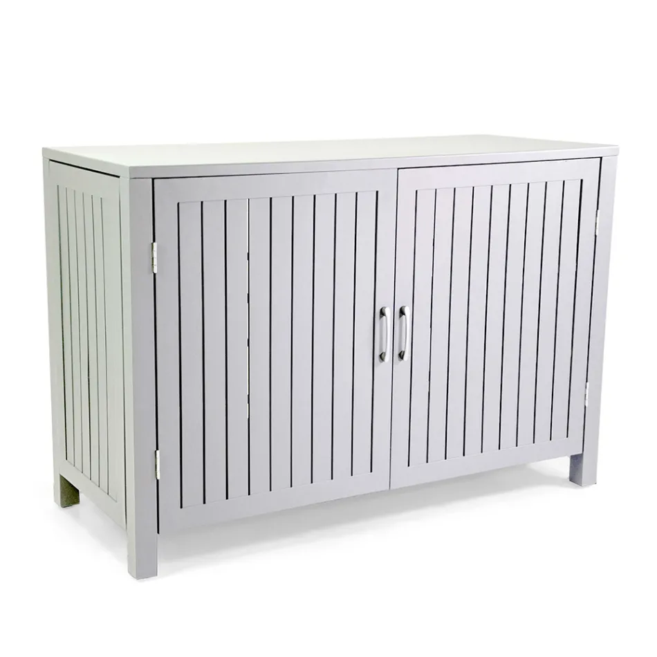 Udendørs skab i aluminium med 2 døre i forskellige overflader - Hotel Viadurini