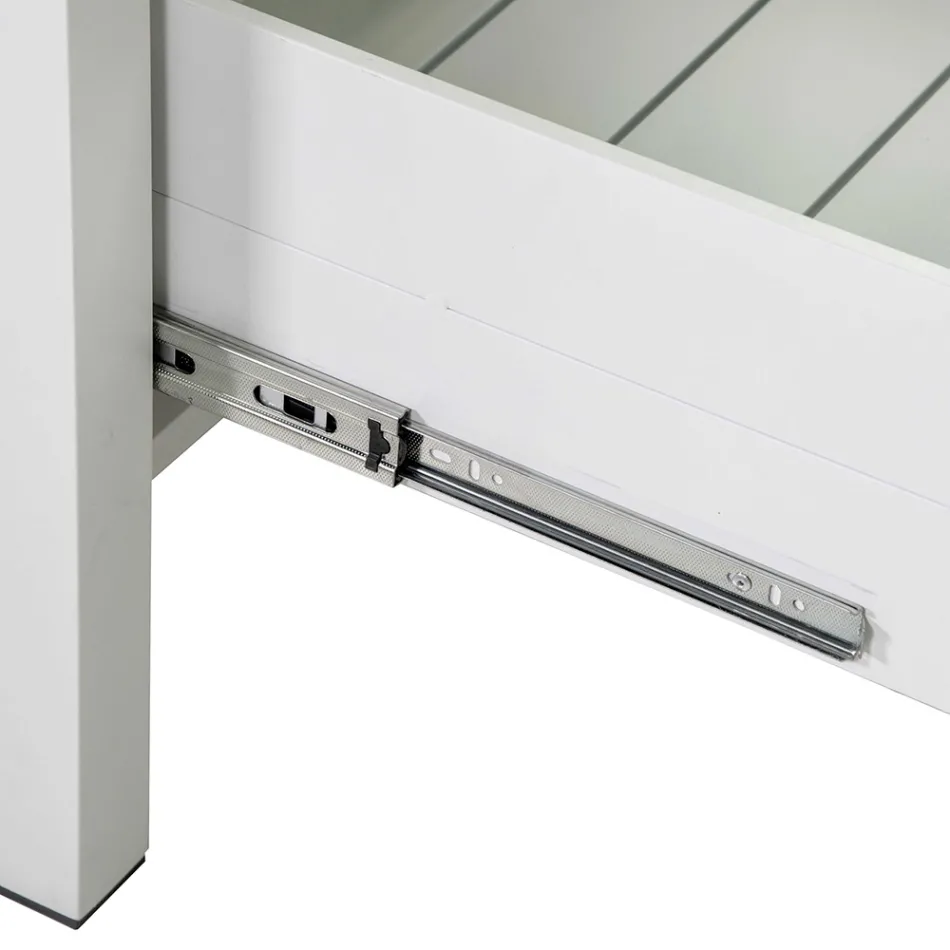 Udendørsskab i aluminium med 2 skuffer i forskellige overflader - Hotel Viadurini